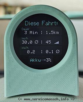 Statistiken am Ende der Fahrt